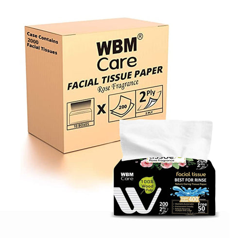 Rose Fragrance Facial Tissues, 2-Ply, 200 Sheets/Box | WBM CARE